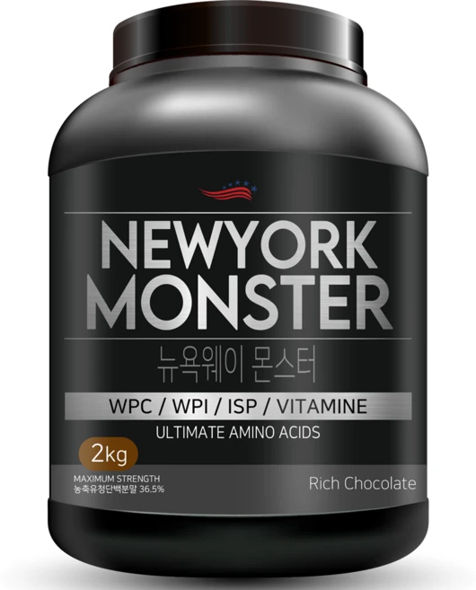 뉴욕웨이몬스터 WPI 함유 헬스보충제 단백질보충제 게이너 살찌는 체중증가 보충제, 2kg, 1개 - 쿠팡