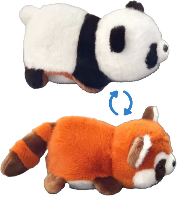 아기 레서판다 판다 양면 변신인형, 35cm, 1개, 다색