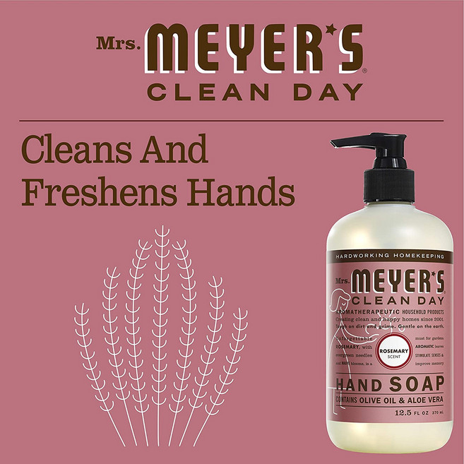 미국직배송/미세스메이어스 핸드숍-로즈메리 향 Mrs. Meyer's Hand Soap-Rosemary [370ml], 1개