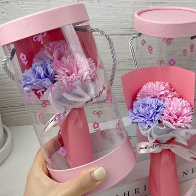 스승의날 어버이날 감사 카네이션 원형 비누꽃, 핑크, 1개