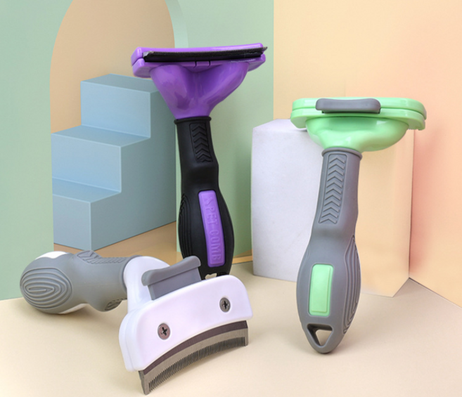 단모 반려동물 탈모 브러쉬 - 고양이 -강아지용 탈모 브러쉬짧은 털 브러쉬 마사지 브러쉬애완동물용, 1개, 화이트