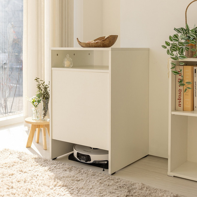 DIY 로봇청소기 로보락 수납장 청소기 보관함 실속형 IH24157, (조립) 실속형 수납장_24157, 화이트