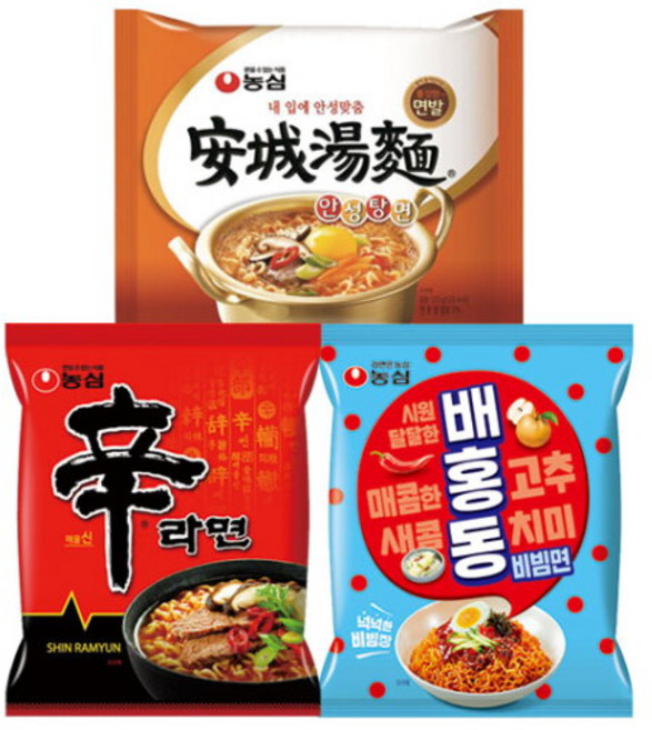 신라면 5입 + 안성탕면 5입 + 배홍동 비빔면 4입, 1개