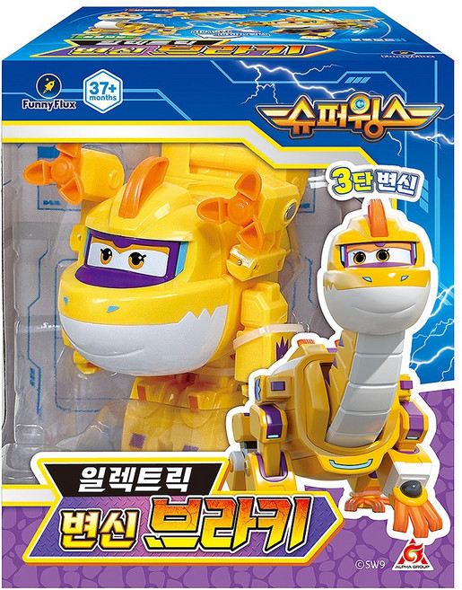[퍼니플럭스] 슈퍼윙스 일렉트릭 변신 브라키, 1개, 상세 설명 참조