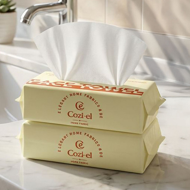 코지엘 페이스 타올 일회용 세안타올 뽑아쓰는 1회용 수건 200x200mm, 2개, 80개입