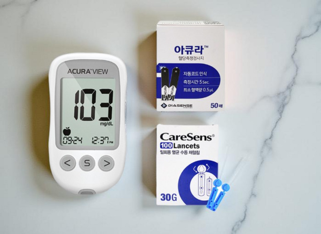 당화혈색소 혈당 측정기 검사기 당뇨 검사키트 식후 가정용 검사지 채혈침 포함, 1세트, 1