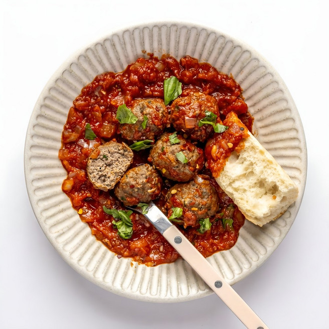 더캔버스 집에서 즐기는 토마토 소스 미트볼, 350g, 1개