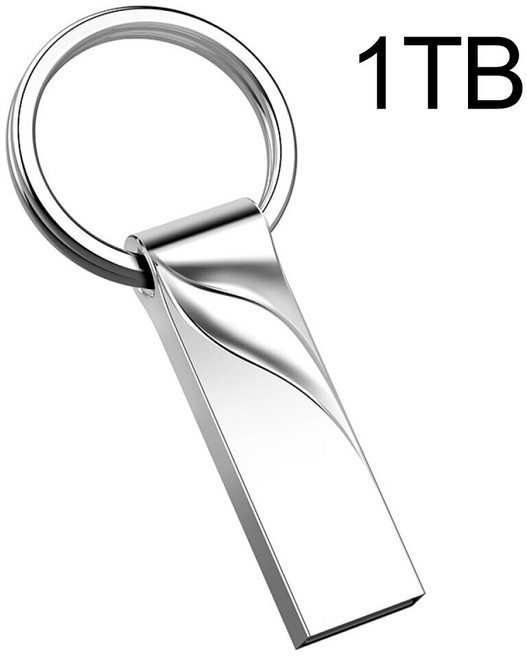 금속 펜 드라이브 3.0 금속 USB 플래시 드라이브 2 테라바이트 메모리 1 테라바이트 플래시 디스크 512GB 모바일 컴퓨터 저장 장치 플래시 스틱, 은색 1TB, 1개