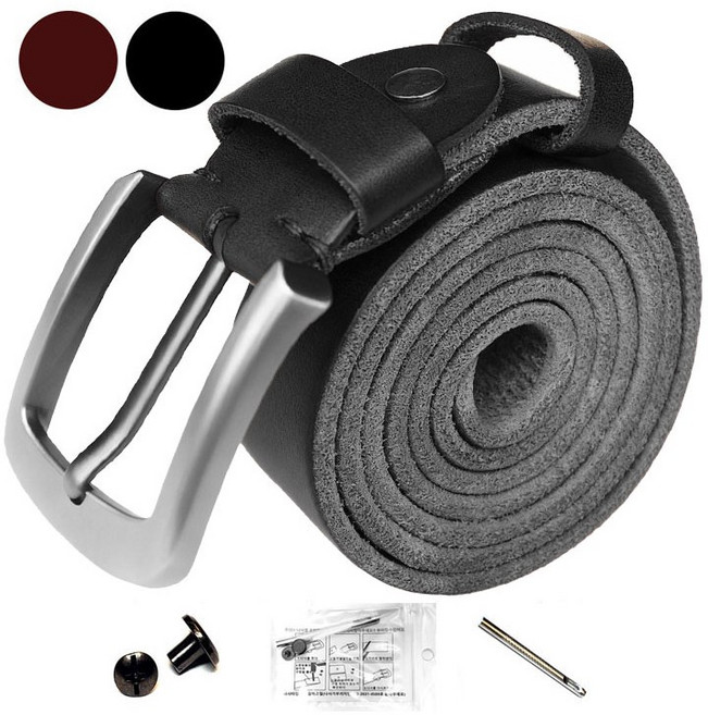 100% 통가죽 소가죽 남성 벨트 (펀칭봉+설명서+여분나사)