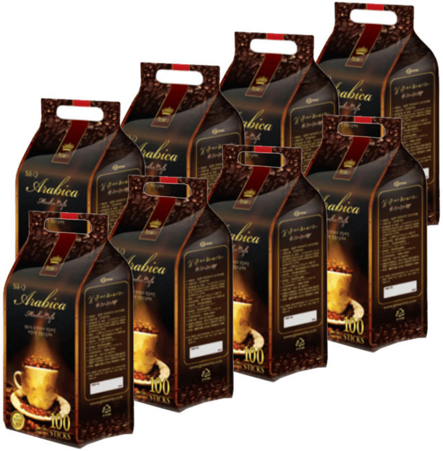 굿모닝 커피 믹스 원두 실큐 아라비카 모카카페, 굿모닝 실큐 아라비카, 100개입, 8개, 12g