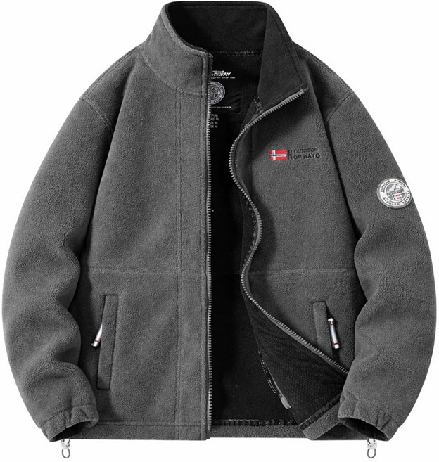 차쿠 남성 후리스 점퍼 이중보열 후리스 집업 캠핑 낚시 등산 자켓