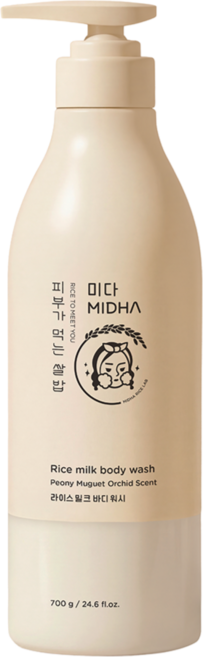 플로럴 향좋은 대용량 바디클렌저 | 미다 라이스 밀크 바디 워시, 1개, 700g