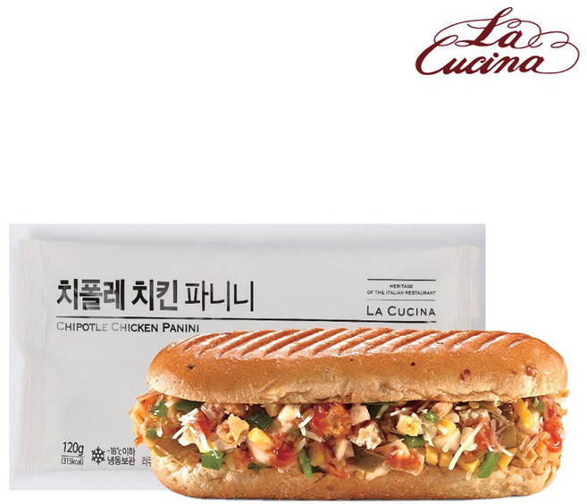 라쿠치나 치폴레치킨 파니니 샌드위치, 라쿠치나 치폴레치킨 파니니 x 3개, 3개, 120g