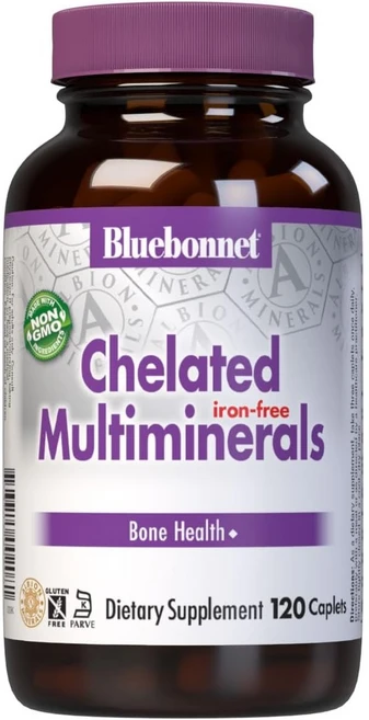 블루보넷 하이 포텐시 킬레이티드 멀티미네랄 아이언 프리 캐플릿, 120개입, 1개, 120정 - 쿠팡