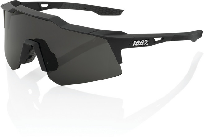 100% 백퍼센트 스피드크래프트 XS SPEEDCRAFT XS 자전거 러닝 고글 (옵션선택), 블랙 - 스모크 렌즈, 1개