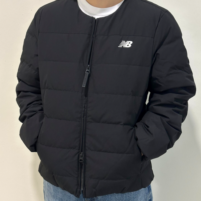 뉴발란스 라운드넥 경량 패딩 자켓 남녀공용 겨울 데일리