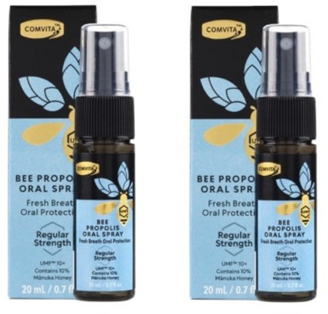 Comvita 紐西蘭 無酒精蜂膠噴劑 標準型 口腔保健, 2個, 20ml