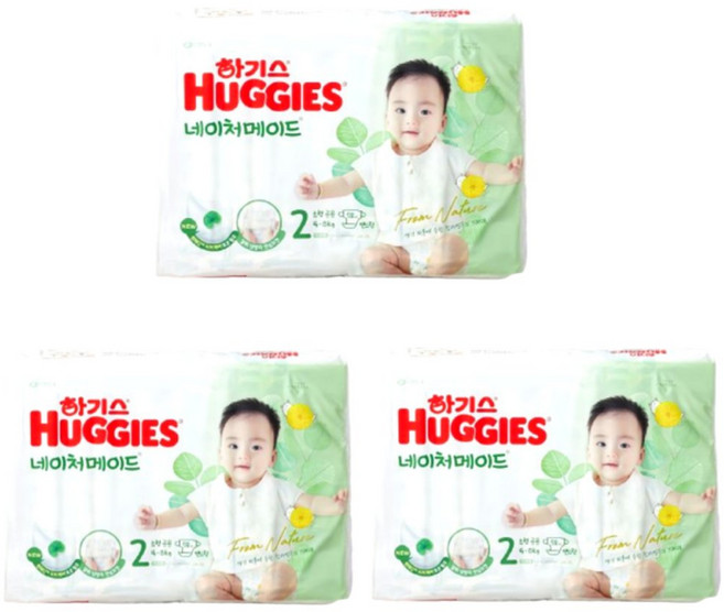 NEW 네이처메이드 밴드 2단계 남아 여아 공용 58 x 3팩 (174매) 24년형 기저귀, 522매