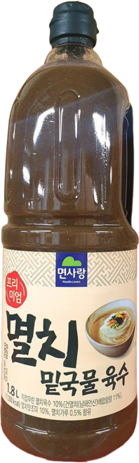 멸치육수 (면사랑 프리미엄 1.8L)X6 식당 업소 대용량 가정집 매운탕용 쫄깃, 1.8L, 6개