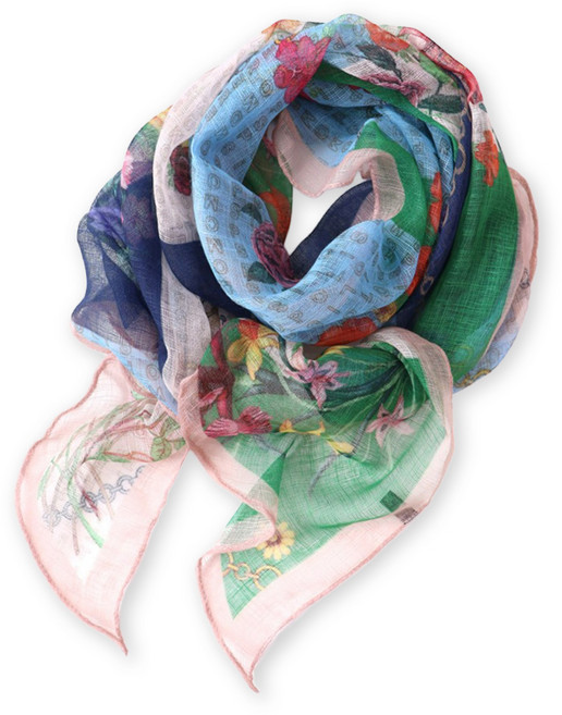 메리앤유 플라워 체인 소프트 거즈 롱 스카프 국산