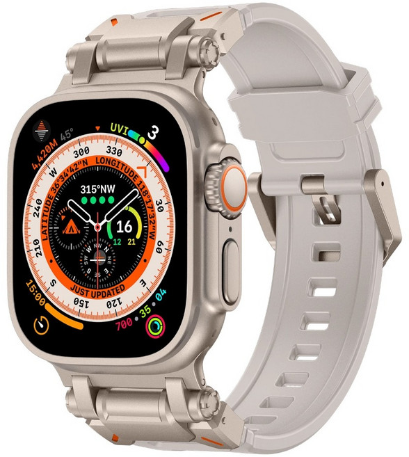 Apple Watch 錶帶, 鈦原色+星光,S7/S8/S9代45mm, 1個