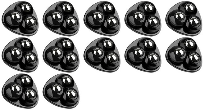 리빙바이브 이동식 부착형 미니 가구 바퀴 롤러, 블랙, 12개