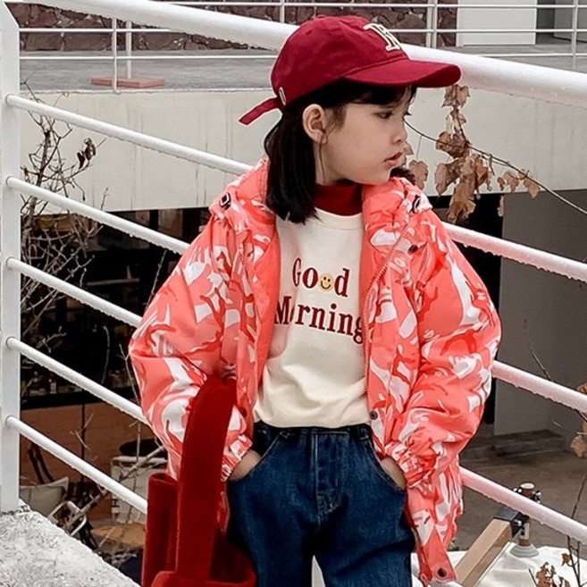 【Arbea】新款兒童羽絨服連帽迷彩外套秋冬童裝【C29】