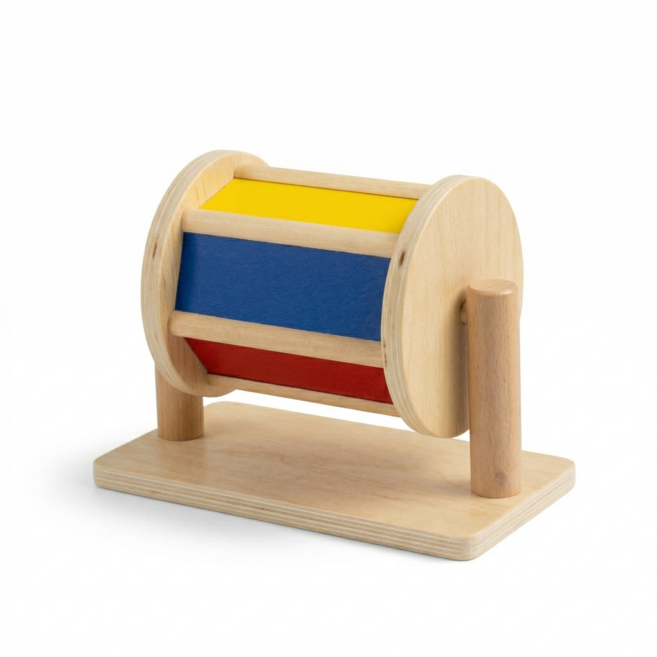 토들러하우스 몬테소리 스피닝드럼 터미타임 아기 장난감, 1개