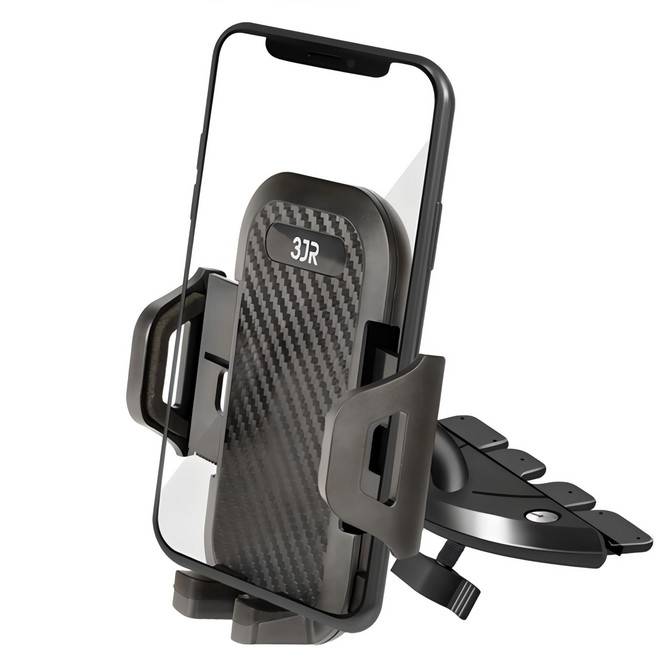 쓰리제이알 스마트폰 CD슬롯 거치대, 1개, 블랙