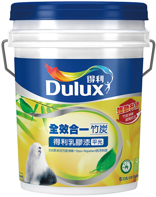 Dulux 得利 A986K 全效合一竹炭乳膠漆 平光, 百合白, 1個, 18.9L