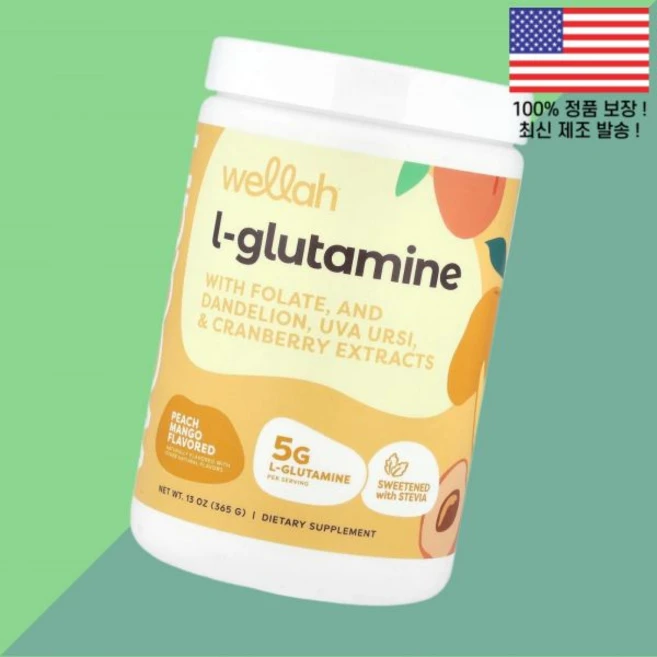 웰라 글루타민 L글루타민 엘글루타민 아미노산 복숭아 피치 망고 13온스 365g Wellah L Glutamine Peach Mango 13oz, 웰라 글루타민 L글루타민 엘글루타민 아미노산 복숭아 피 - 쿠팡