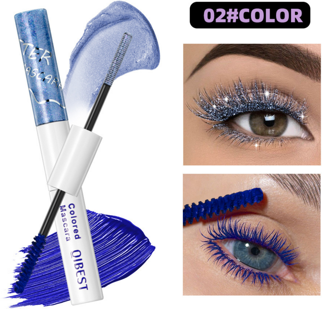 2in1 듀얼 마스카라 글리터 컬러 펄 매트 워터프루프 안번지는 롱래스팅, 1개, XCZ028-2