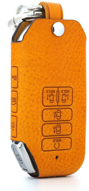 페레노 기아 카니발 KA4 9버튼 스마트키 가죽케이스 키홀더 PK12, 미네르바복스 옐로우