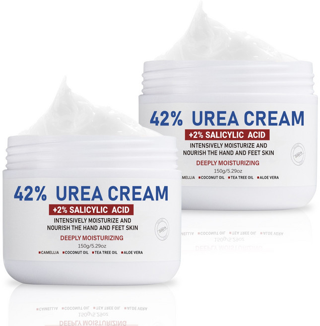 OUKEYA 42%우레아 크림 갈라진 손과 발 관리 크림 강력한 각질 제거 우레아 보습제, 150g, 1개, 2개입