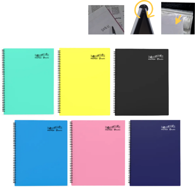 오피츄 A4 악보파일 스프링파일 음악파일 심플디자인 20매~50매, 40P, 1개, 검정