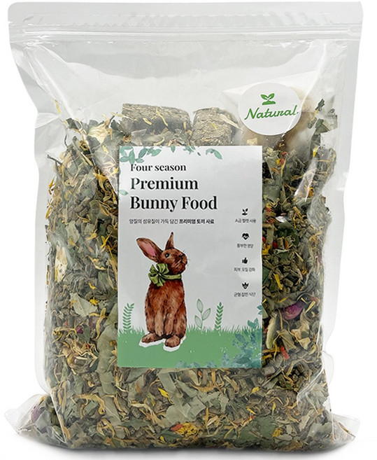 포시즌 네츄럴 프리미엄 토끼사료, 1개, 1.95kg