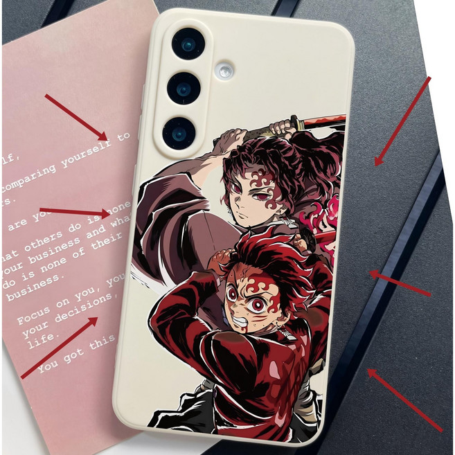 귀멸의 칼날 탄지로 태양의 호흡 갤럭시 폰케이스 아이폰 폰케이스 크림화이트