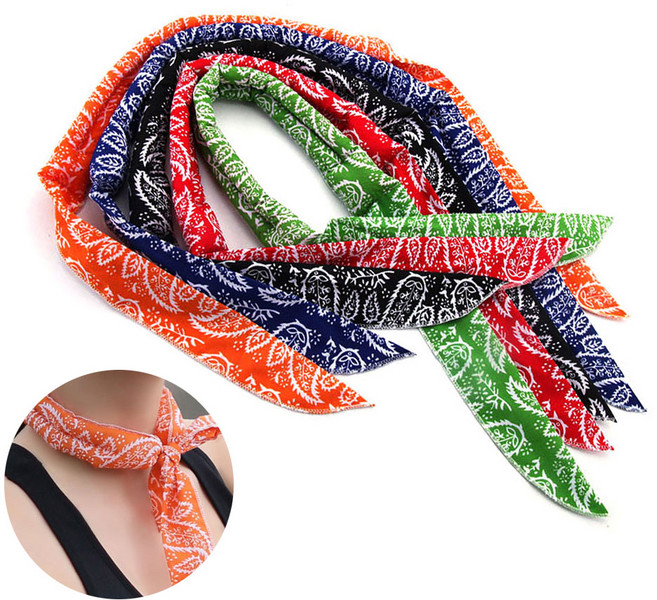 아워트랙 시원한 쿨 아이스 스카프 냉동 목수건, 블루, 1개