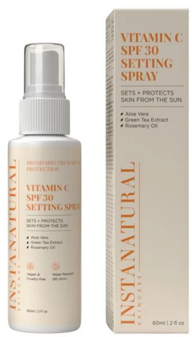 인스타 내추럴 스킨 케어 비타민 C SPF 50 와이드 스펙트럼 자외선 차단 로션 브라이트닝 경량 논-그리스 모이스처라이저 바디 앤 페이스 UVA UVB 선블록 알로, SPF 30 Setting Spray, 1개 - 쿠팡