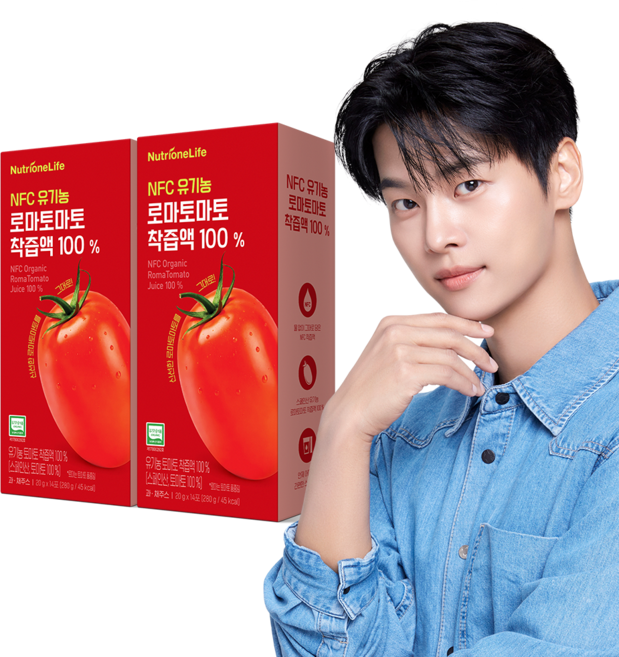 뉴트리원 NFC 유기농 로마 토마토 착즙액 100% 생토마토즙 프리미엄 토마토즙, 14회분, 2박스