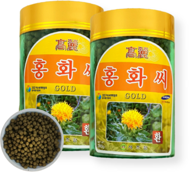 국산 홍화씨환 홍아씨환 홍화환 홍화씨 가루 환 2통, 300g