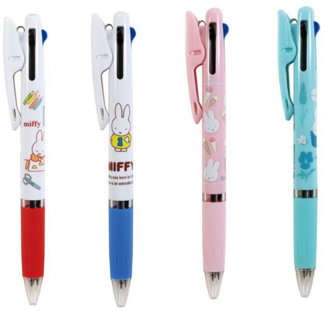 미츠비시 유니 miffy 미피 제트스트림 3색 볼펜 4종택1, 그림그리기