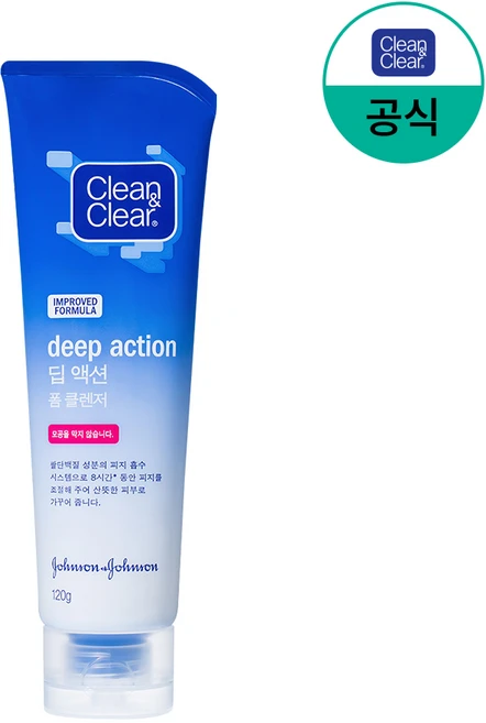클린앤클리어 딥 액션 폼 클렌져, 120g, 1개 - 쿠팡