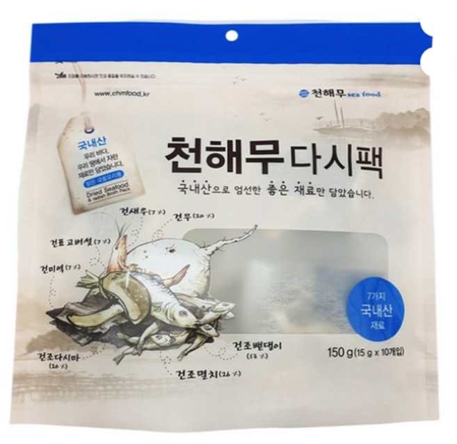 천해무 천연조미료 다시팩, 150g, 6개