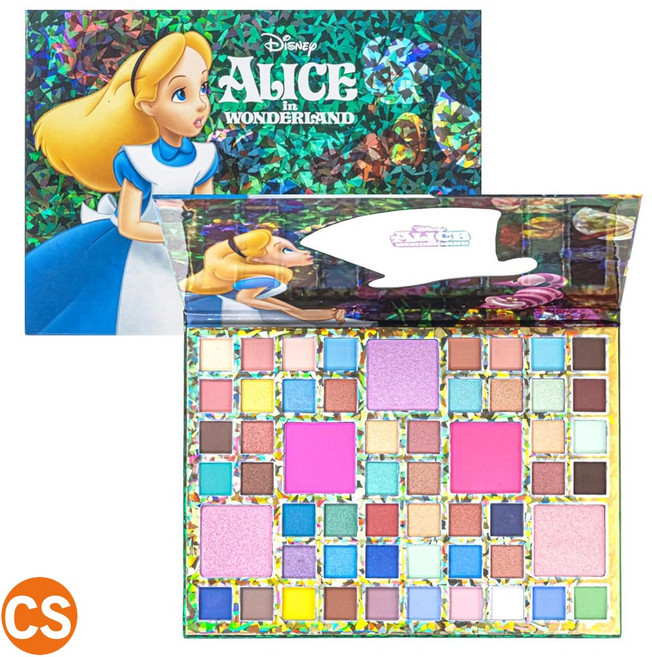 [미국직배송] 디즈니 엘리스 55색 아이섀도우 팔레트 거울포함 쉬머 매트 청소년 학생 십대 어린이 여성용 초보자 크리스마스 조카 생일 선물, 1개, MULTI COLOR