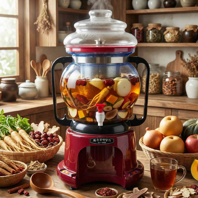 [평생AS]국산100% 약탕기 홍삼제조기 경옥고제조기 홍삼명작 구증구포 흑삼제조기 건강보감 홍박사 홍원 건강차 한약 과일즙, 화수분 만능달임기(KH-9900)