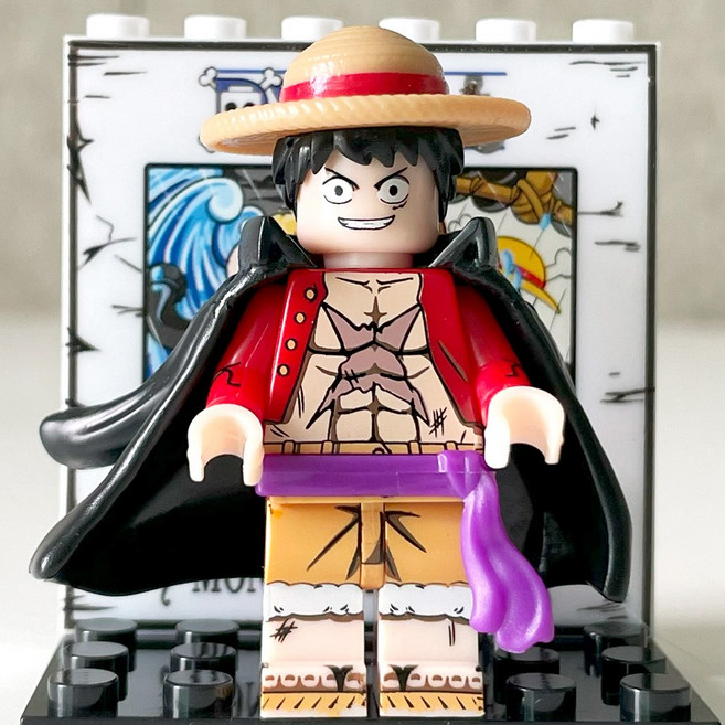 핸드브릭 팩토리 커스텀 미니브릭 피규어 원피스 해적 호환 블록호환, 055. 사황 밀짚모자 루피, 1개