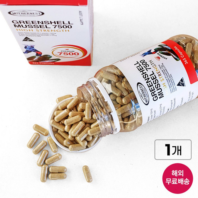 [호주] 마더네스트 초록입 홍합 (뉴질랜드산 원료) 7500mg 365정 관절 건강 본사 정품 (28년 02월), 1개