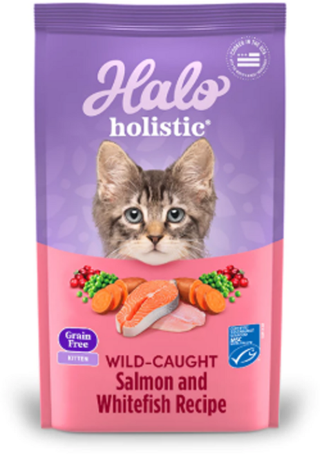 Halo 嘿囉 貓飼料 幼貓無穀系列 鮮雞肉/野生鮭魚白魚 3磅/6磅 (純鮮肉無肉粉/幼貓發育配方), 1.36kg, 1個, 鮭魚