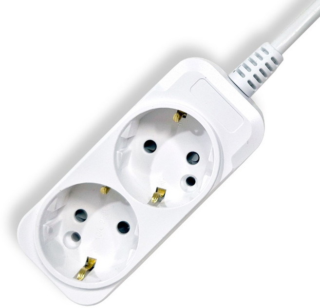 국산 KC인증 안전한 멀티콘센트 접지 2구 (10A) 멀티탭, 1개, 화이트, 3m
